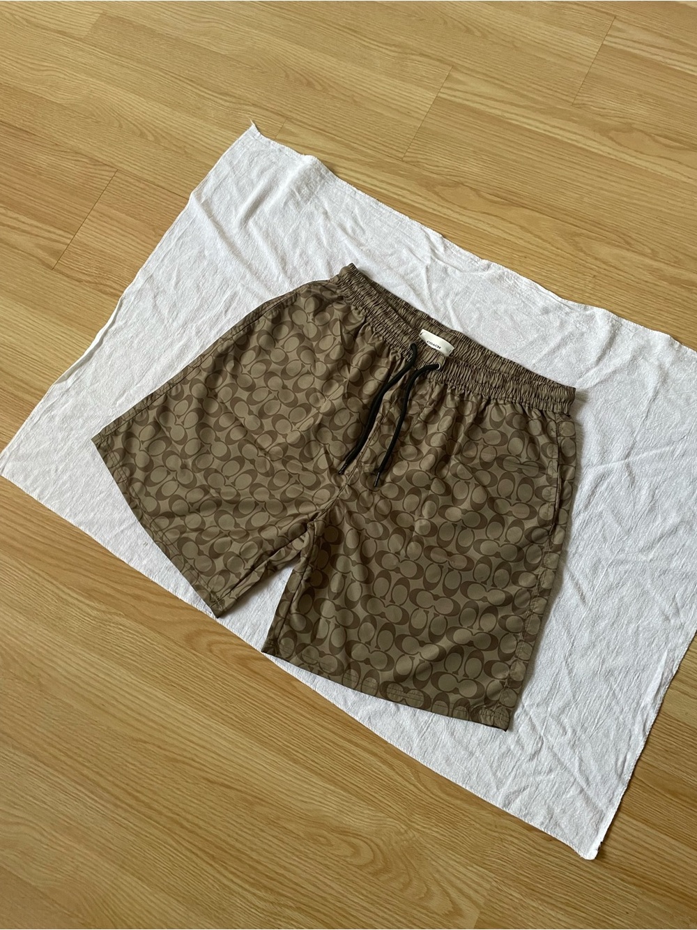Coach Men's Brown Logo-Print Athletic Shorts